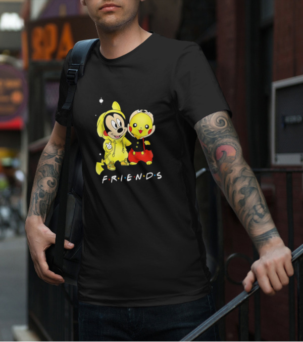 Baby Mickey Mouse And Pikachu Friends Christmas T-Shirt