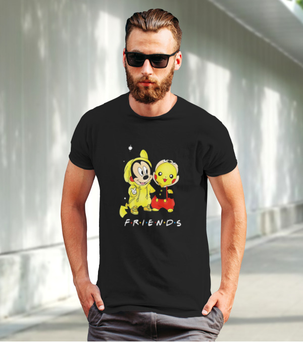Baby Mickey Mouse And Pikachu Friends Christmas T-Shirt