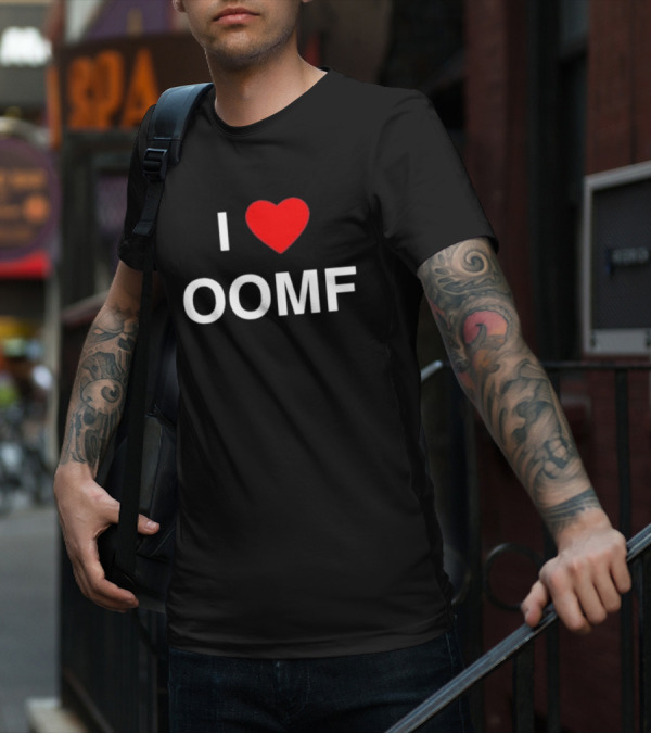 I Heart Oomf Bold Block Letters Red Heart T-Shirt