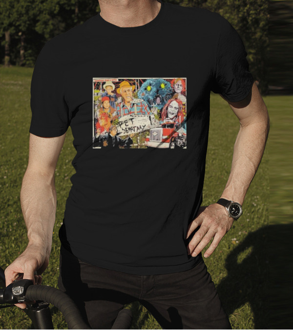 Pet Sematary Sometimes Dead Is Better Horror Characters Collage With Cat And Truck T-Shirt