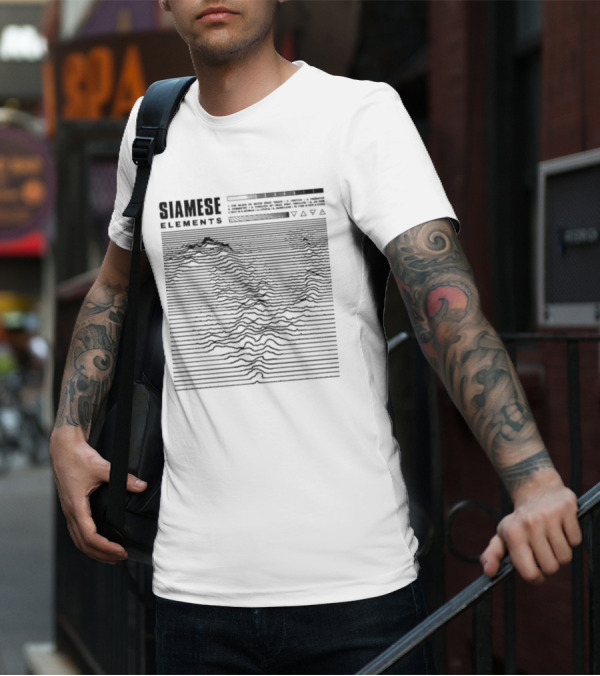 Siamese Elements Topographical Lines And Geometric T-Shirt