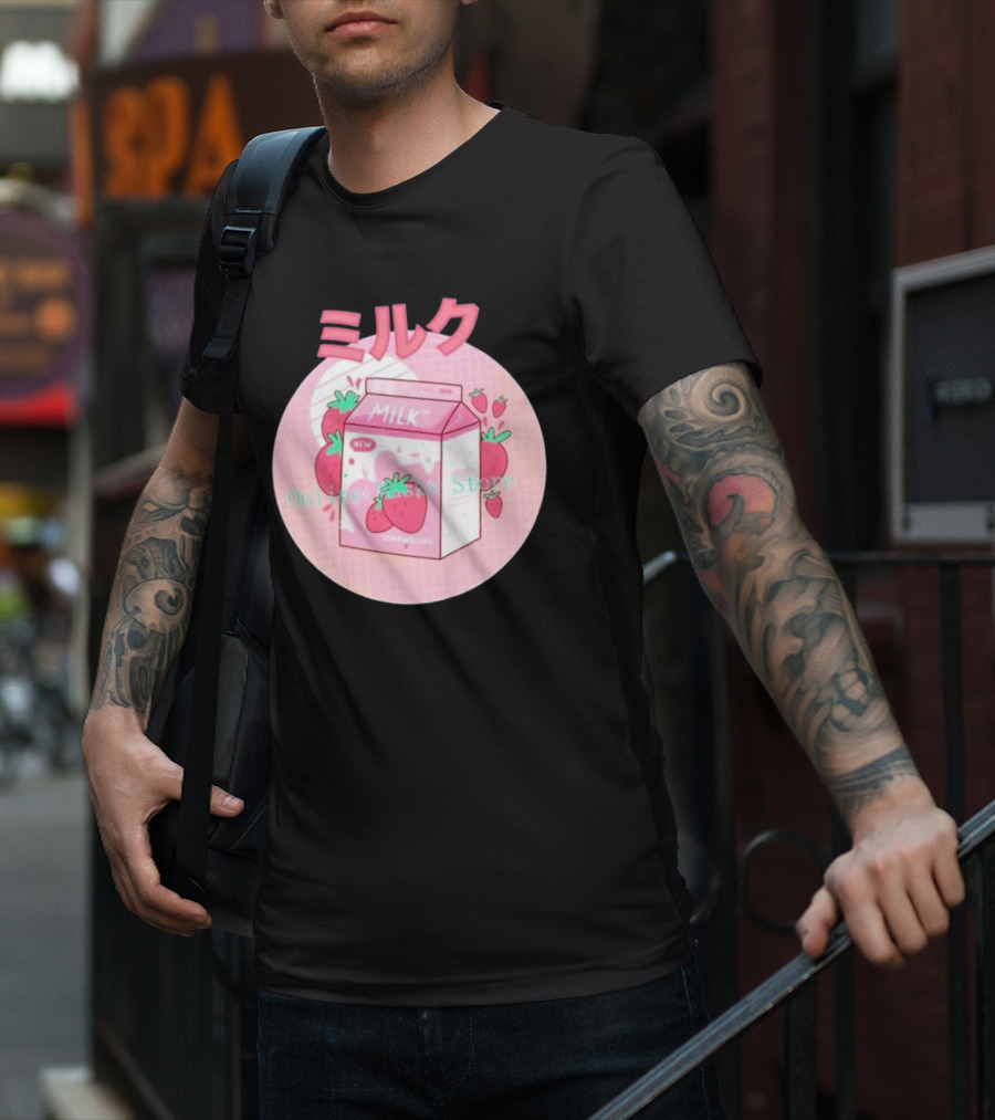 Strawberry Pink Milk Carton 90s ミルク Online Store T-Shirt