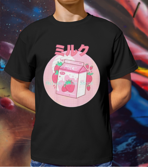 Strawberry Pink Milk Carton 90s ミルク Online Store T-Shirt