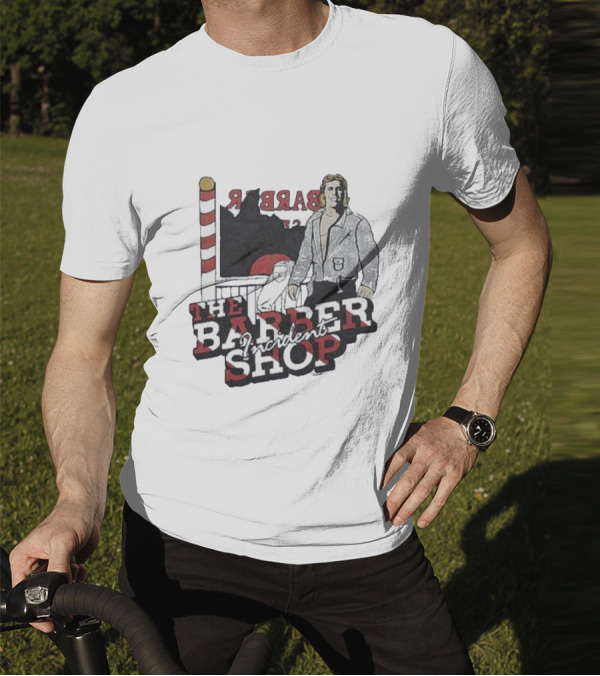 The Barber Shop Incident With Barber Pole Icon And Figure T-Shirt