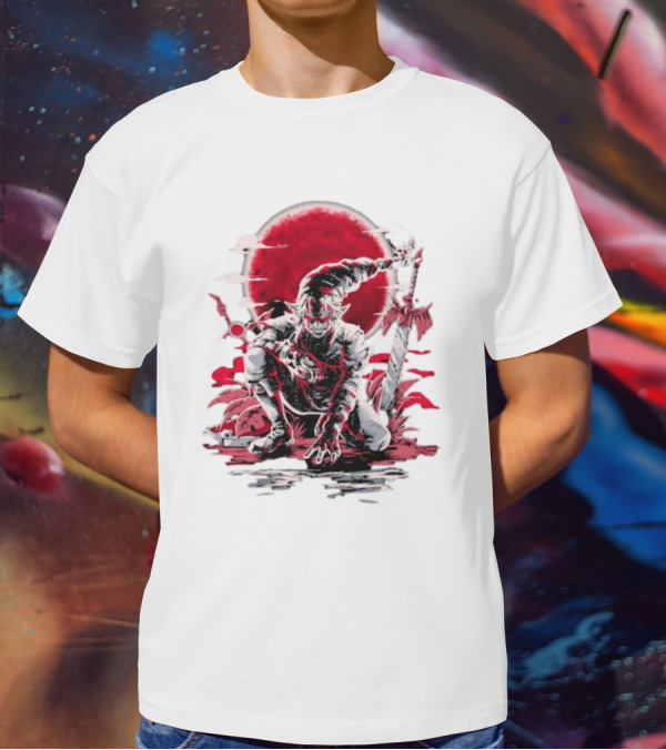 Wax And Wane Paulo Gazola Blood Moon Warrior Blade T-Shirt