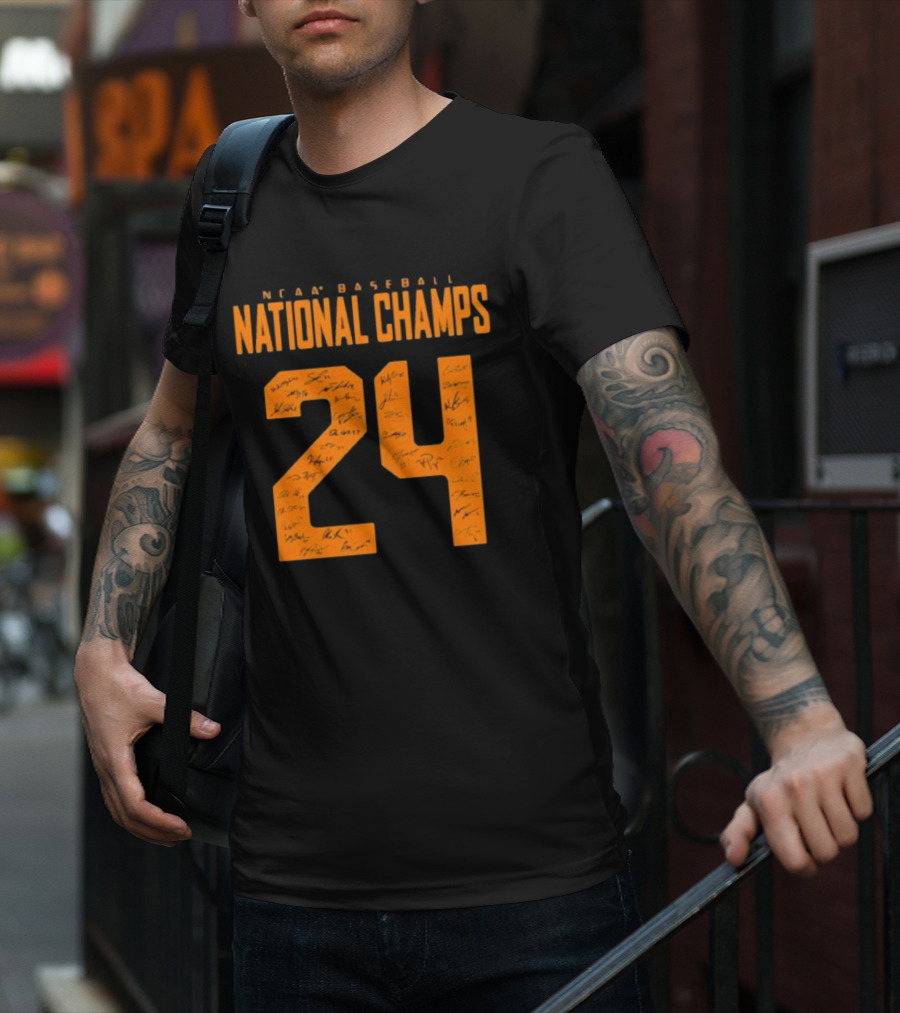 NCAA Baseball National Champs 24 Tennessee Volunteers Signature T-Shirt