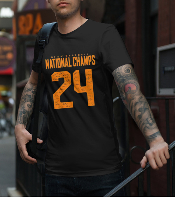 NCAA Baseball National Champs 24 Tennessee Volunteers Signature T-Shirt
