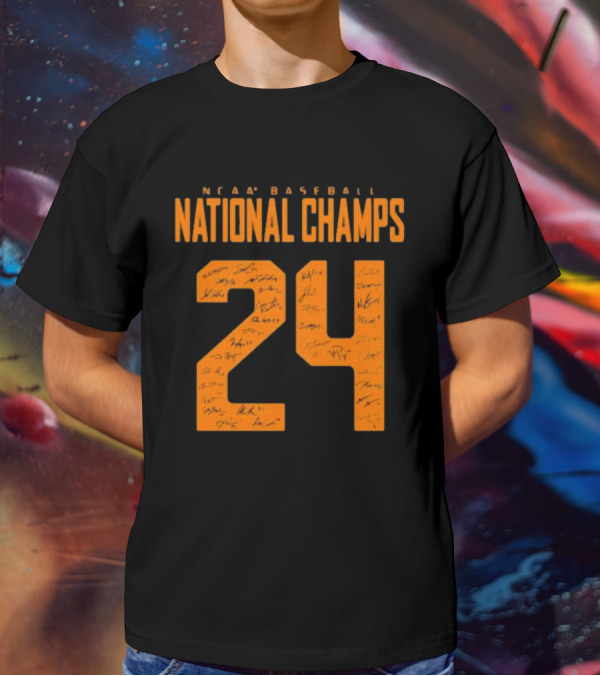 NCAA Baseball National Champs 24 Tennessee Volunteers Signature T-Shirt