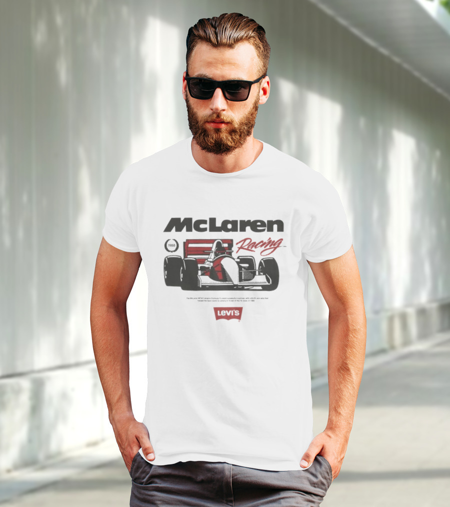 Mclaren Racing Levi's 1988 The Mclaren Mp4 4 Formula 1's Most Successful Machine T-Shirt