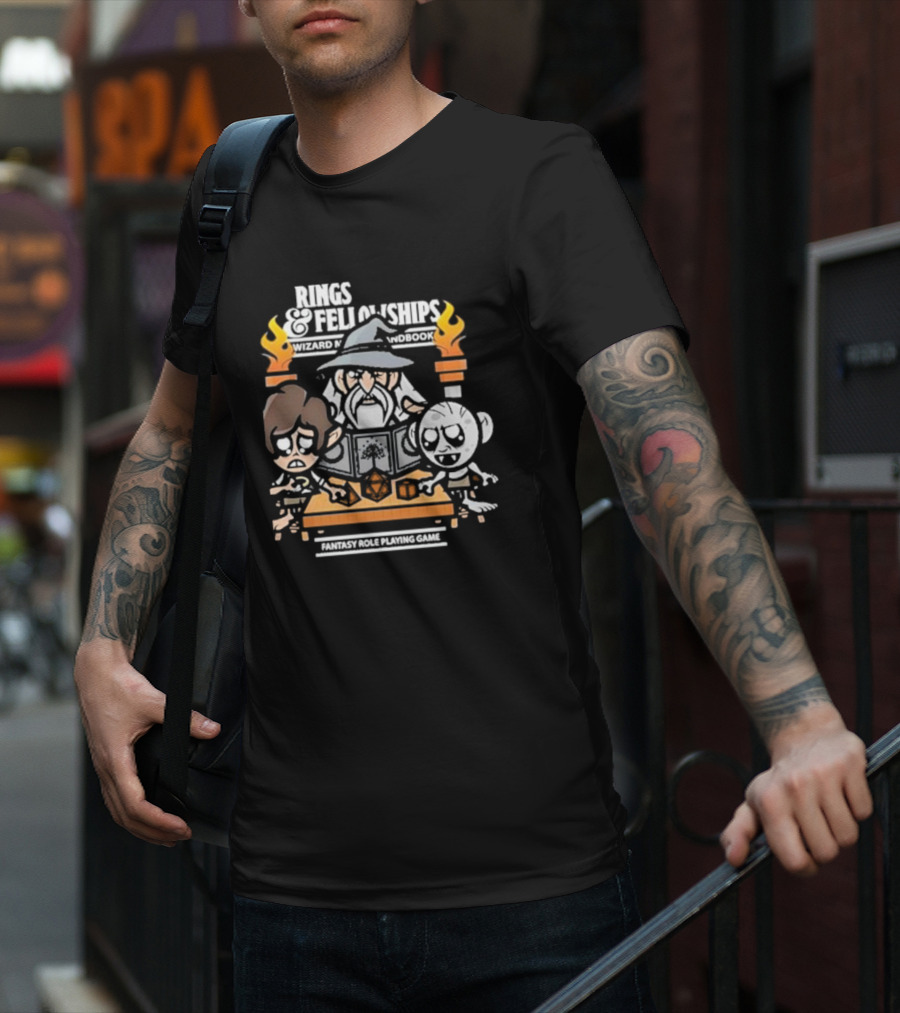 Rings And Fellowships Wizard Magic Handbook Fantasy Role Playing Game T-Shirt
