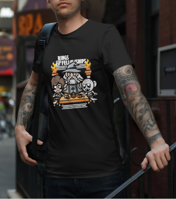 Rings And Fellowships Wizard Magic Handbook Fantasy Role Playing Game T-Shirt