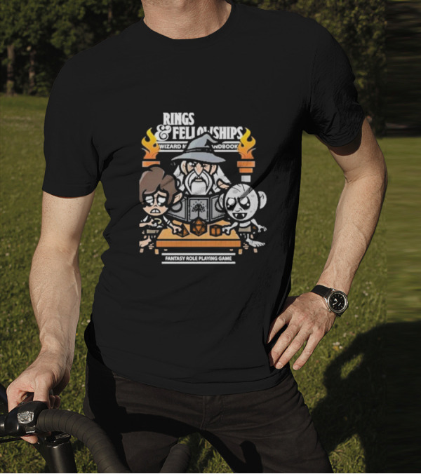 Rings And Fellowships Wizard Magic Handbook Fantasy Role Playing Game T-Shirt