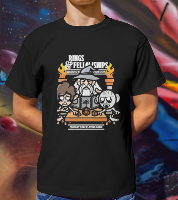 Rings And Fellowships Wizard Magic Handbook Fantasy Role Playing Game T-Shirt