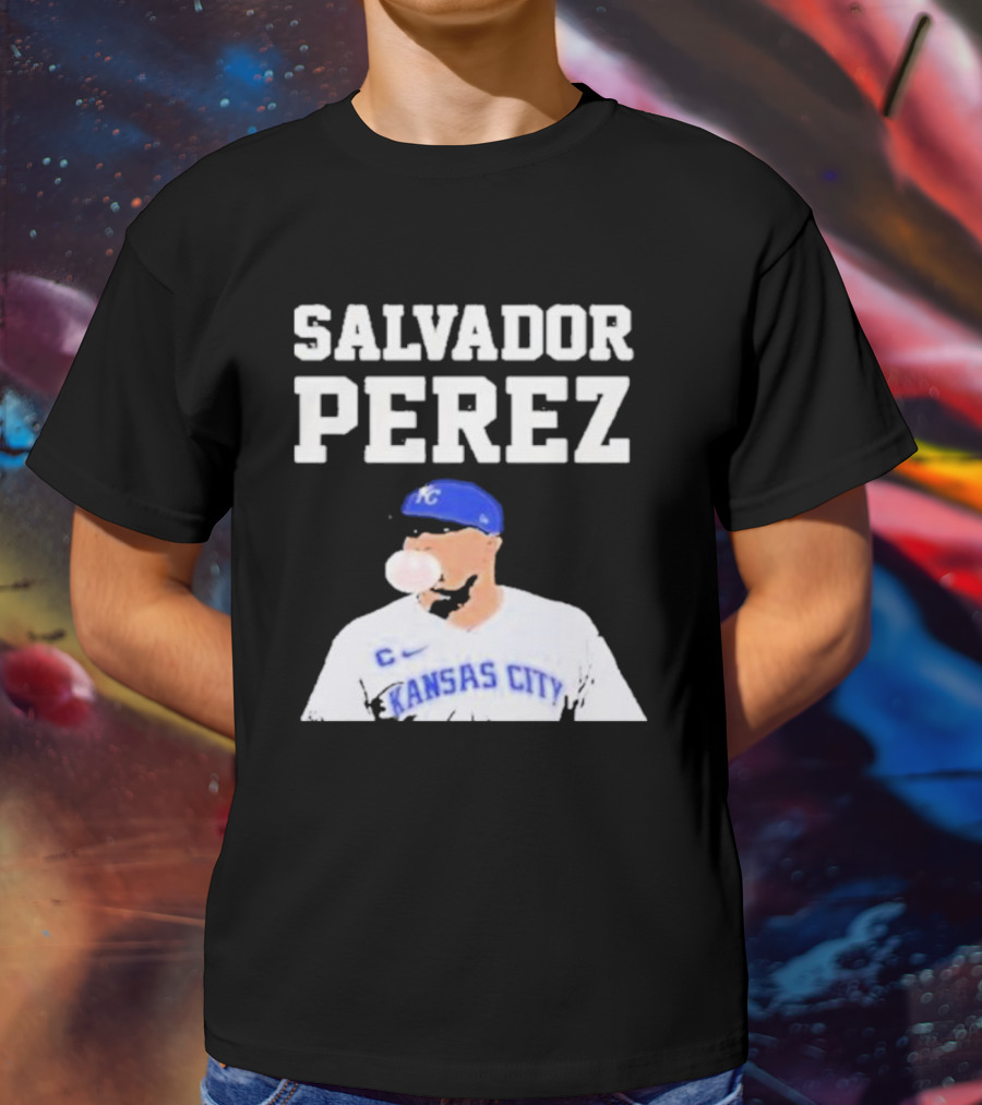 SALVADOR PEREZ KANSAS CITY BUBBLE GUM KING KC BASEBALL T-Shirt
