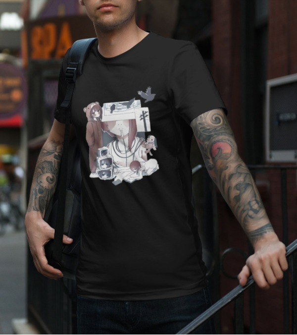 Serial Experiments Lain Bear Hoodie Monitor Crows Doll T-Shirt