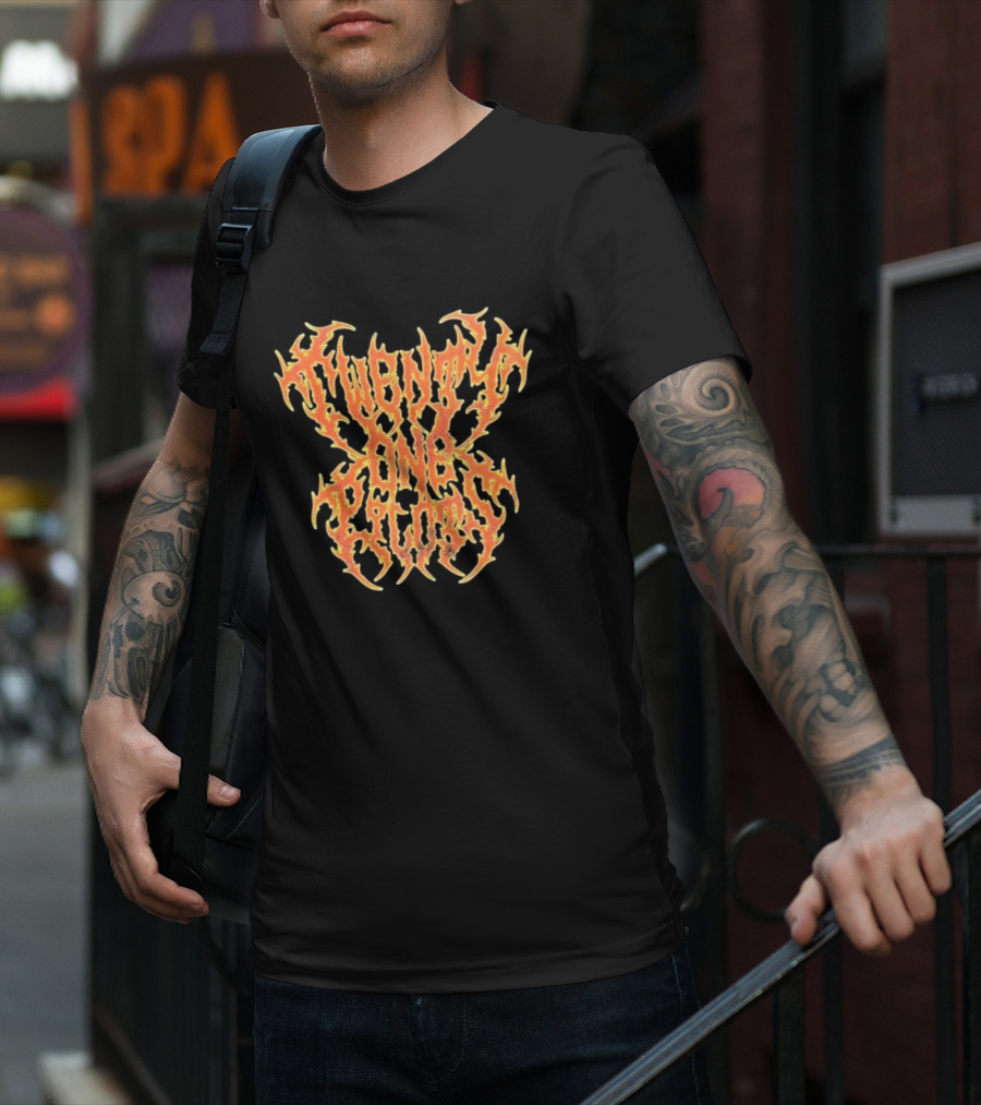 Twenty One Pilots Flame Logo Fiery Text T-Shirt
