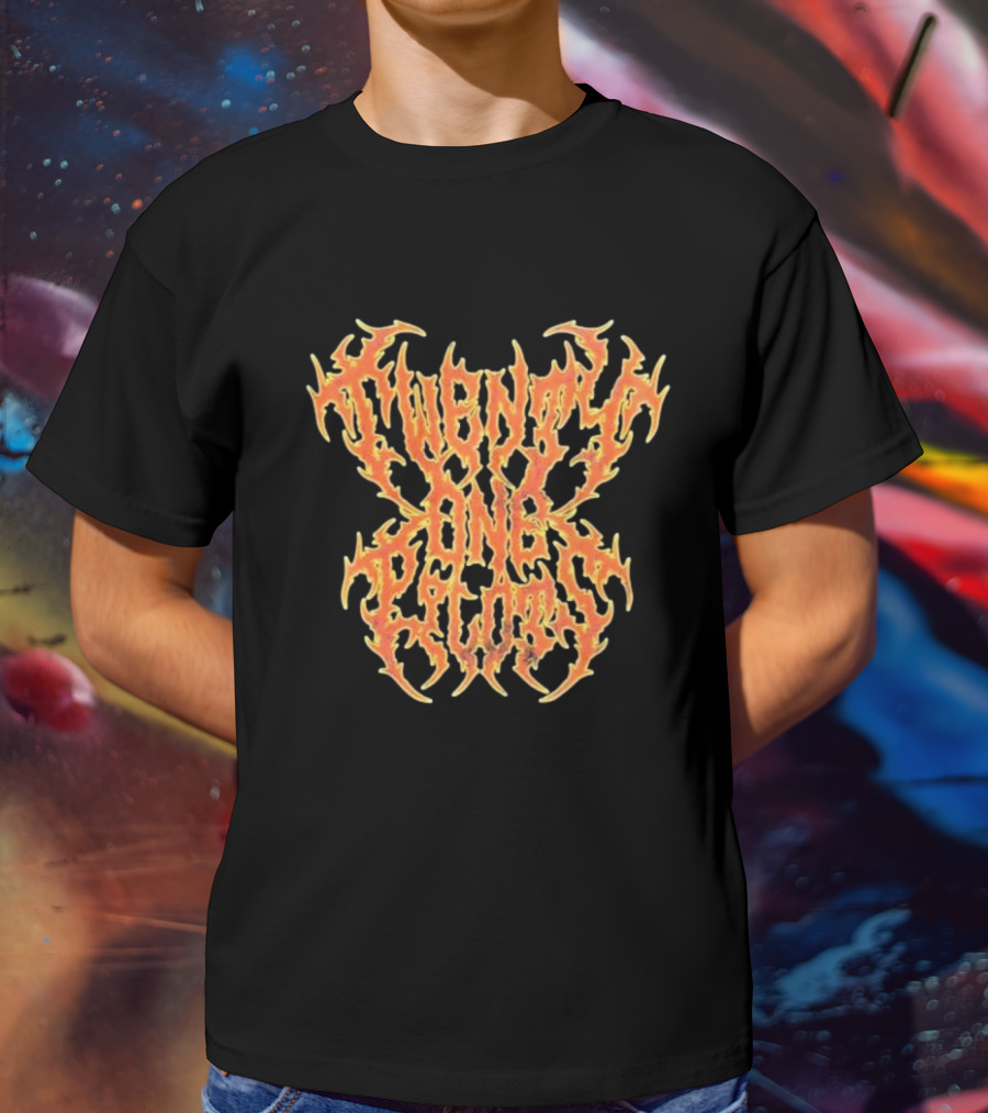 Twenty One Pilots Flame Logo Fiery Text T-Shirt