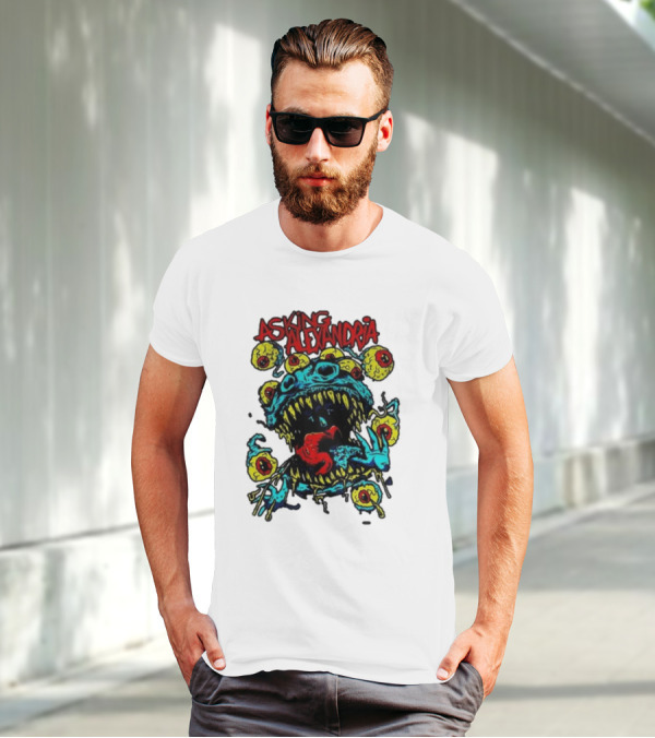 Asking Alexandria Eyeball Monster With Multiple Eyes And Fanged Mouth T-Shirt