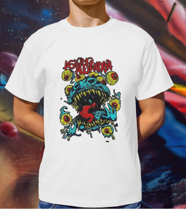 Asking Alexandria Eyeball Monster With Multiple Eyes And Fanged Mouth T-Shirt