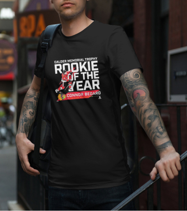 Connor Bedard Calder Memorial Trophy Rookie Of The Year 98 Chicago Blackhawks T-Shirt