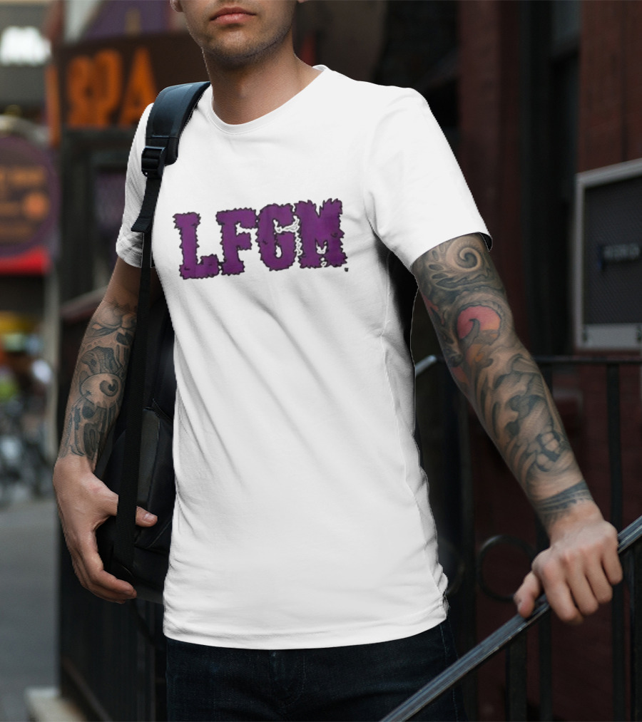 Fuzzy LFGM Purple Text T-Shirt