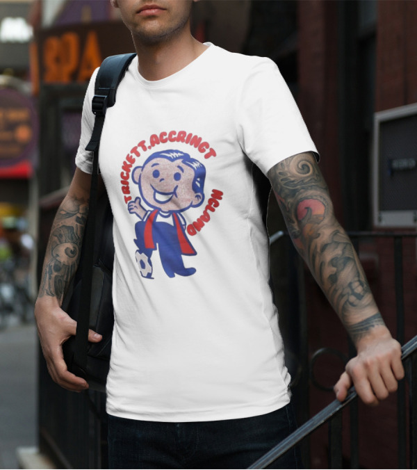 Trickett Accrington England Soccer Boy Cartoon Character T-Shirt