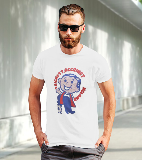 Trickett Accrington England Soccer Boy Cartoon Character T-Shirt