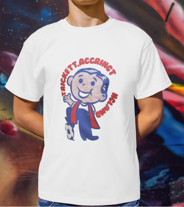 Trickett Accrington England Soccer Boy Cartoon Character T-Shirt