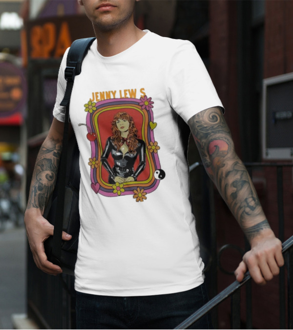 Jenny Lewis Retro Psychedelic Artwork Flowers Yin Yang T-Shirt
