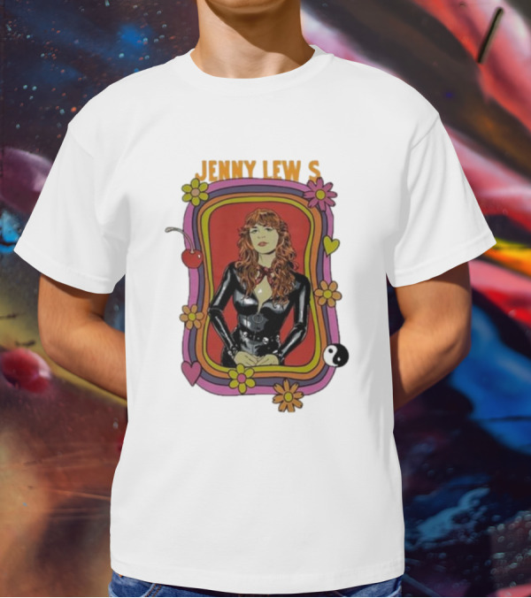 Jenny Lewis Retro Psychedelic Artwork Flowers Yin Yang T-Shirt