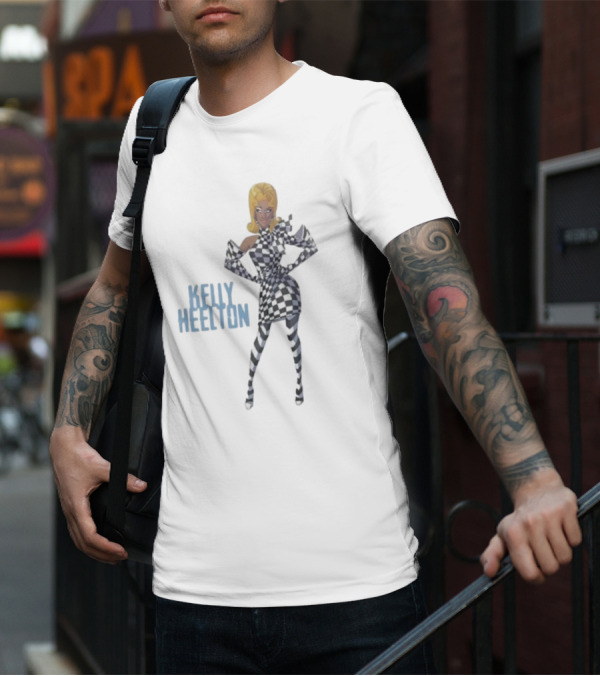 Kelly Heelton Cartoon Collection Checkered T-Shirt
