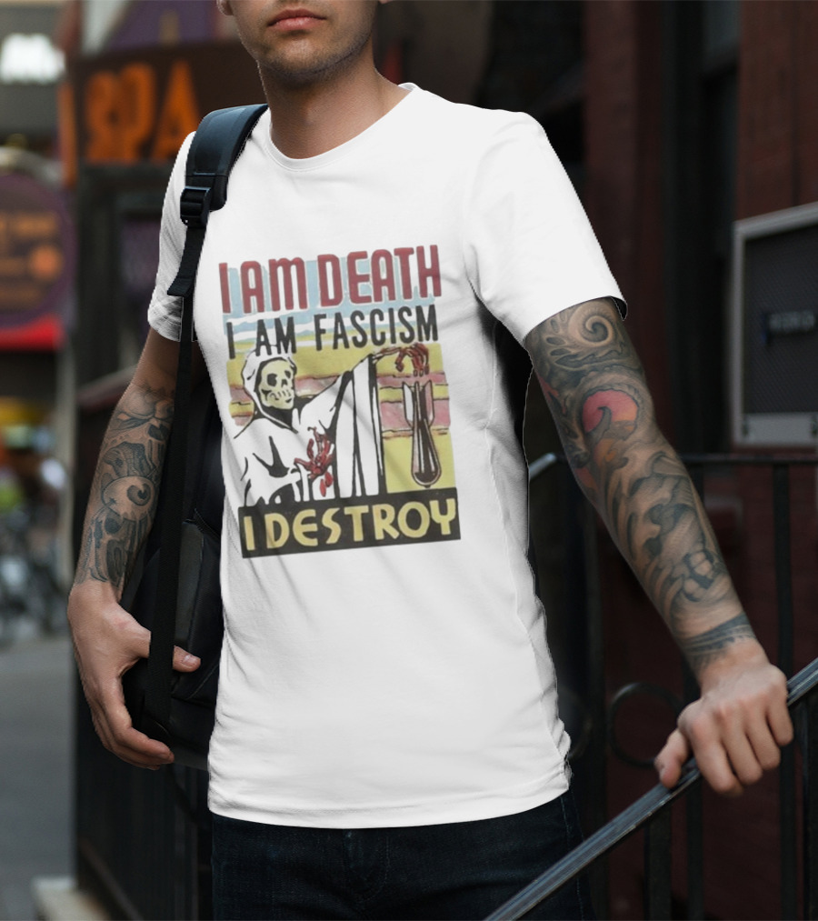 Propagandopolis I Am Death I Am Fascism I Destroy Skeleton Bomb T-Shirt