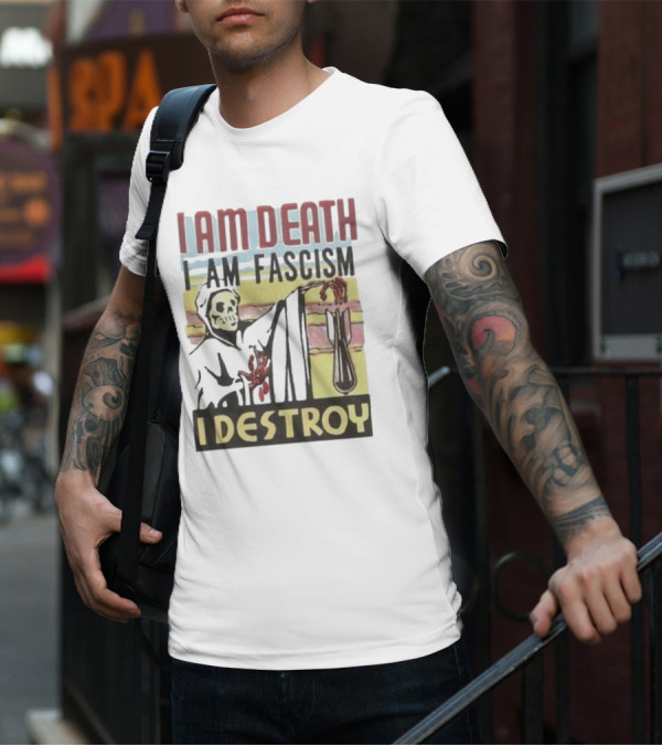 Propagandopolis I Am Death I Am Fascism I Destroy Skeleton Bomb T-Shirt