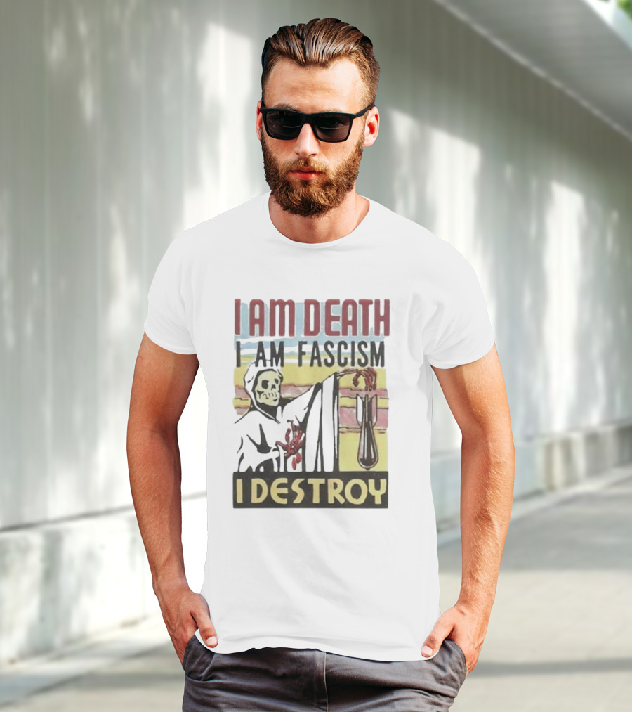 Propagandopolis I Am Death I Am Fascism I Destroy Skeleton Bomb T-Shirt