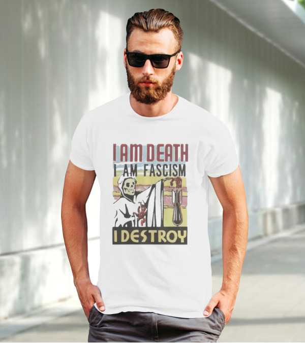 Propagandopolis I Am Death I Am Fascism I Destroy Skeleton Bomb T-Shirt