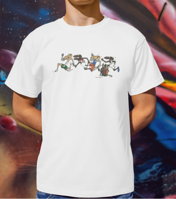 Rat Race Hawaii 70s Vintage Runner Cartoon Characters T-Shirt