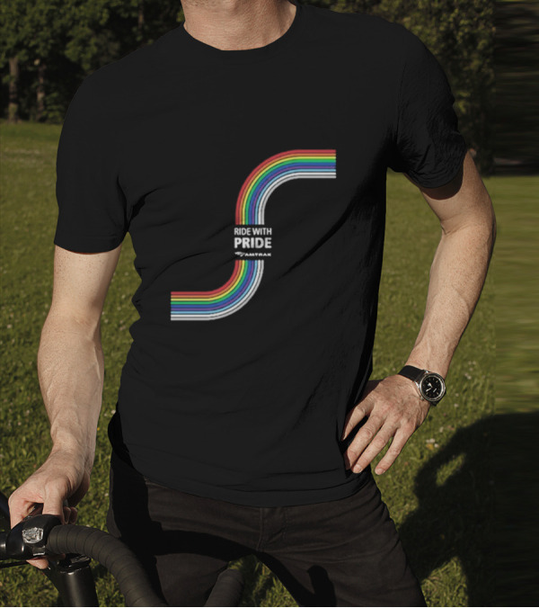 Ride With Pride Amtrak Rainbow Curve T-Shirt