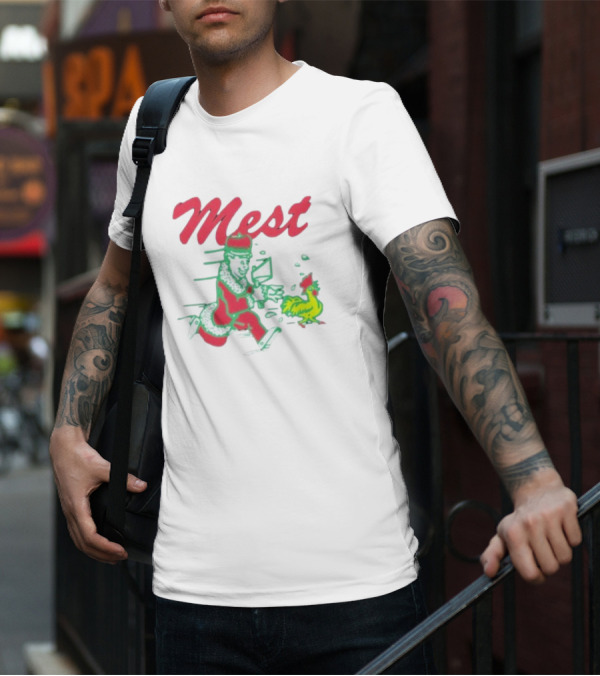 Tony Lovato X Mest The Boys Santa Running With Chicken T-Shirt