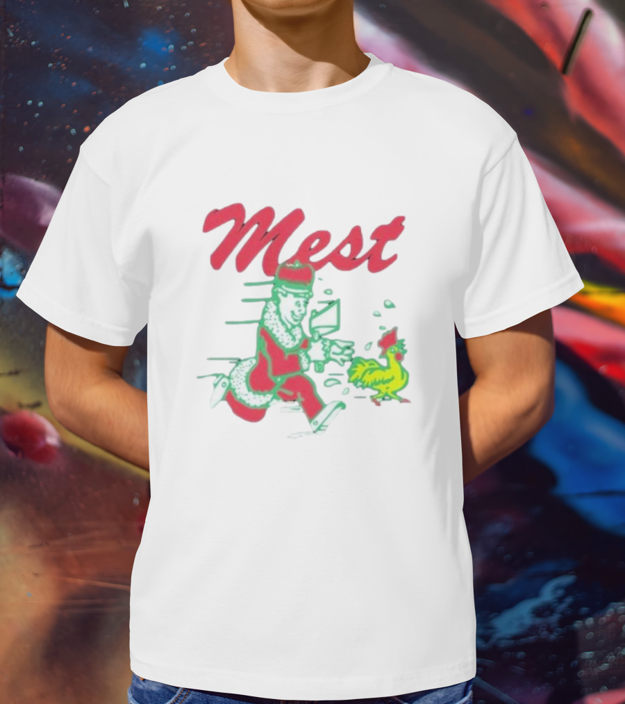 Tony Lovato X Mest The Boys Santa Running With Chicken T-Shirt