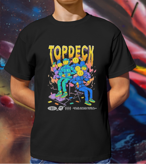 TOPDECK Smiley Squad Vibrant Characters With Musical Vibes T-Shirt