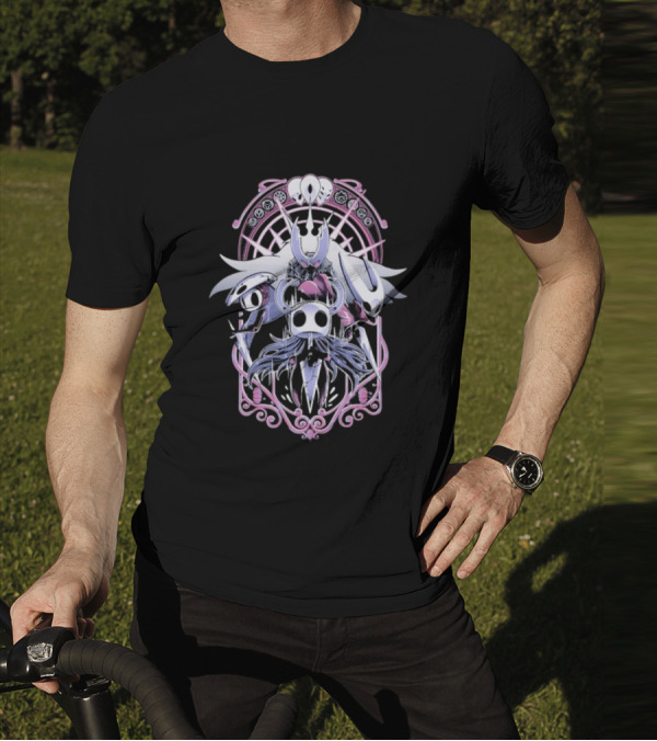 Hollow Knight Wanderers Art Nouveau Design With Knight Nails And Charms T-Shirt