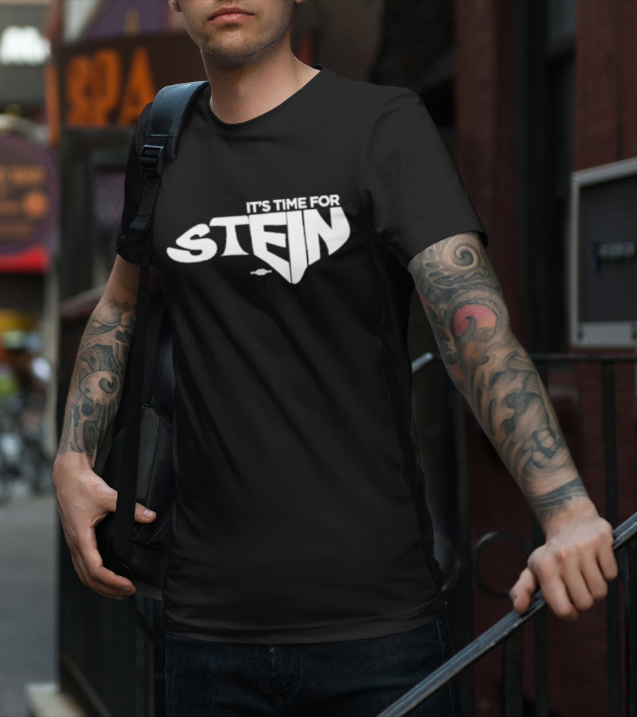 IT’S TIME FOR STEIN Classic Superhero Inspired Bold Lettering T-Shirt