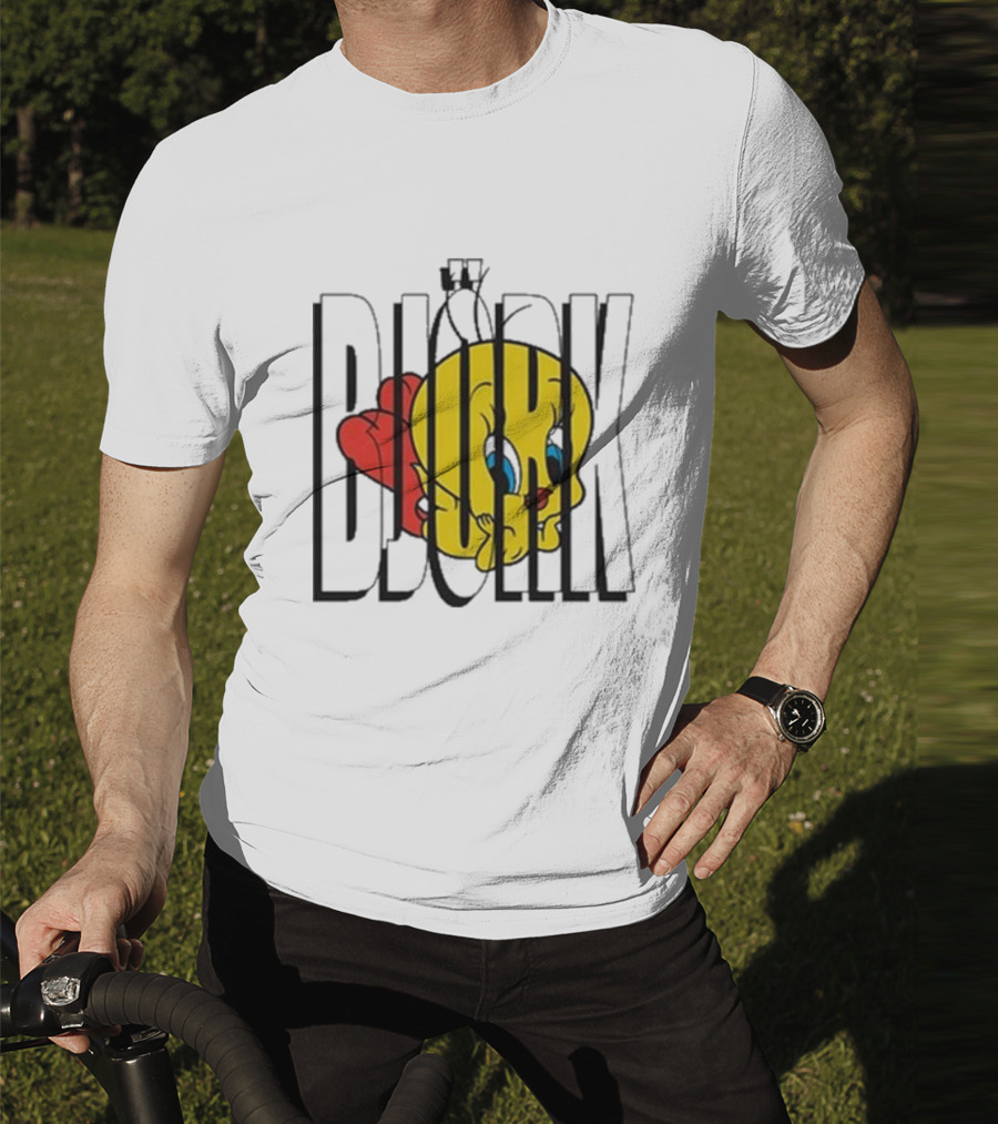 Lxix Apparel Tweety Bjork Bold Cartoon Contrast T-Shirt