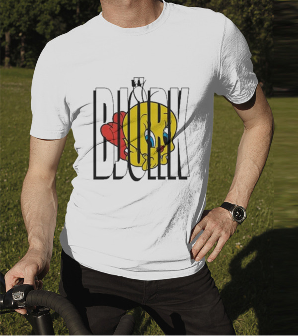 Lxix Apparel Tweety Bjork Bold Cartoon Contrast T-Shirt