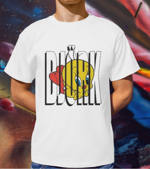 Lxix Apparel Tweety Bjork Bold Cartoon Contrast T-Shirt