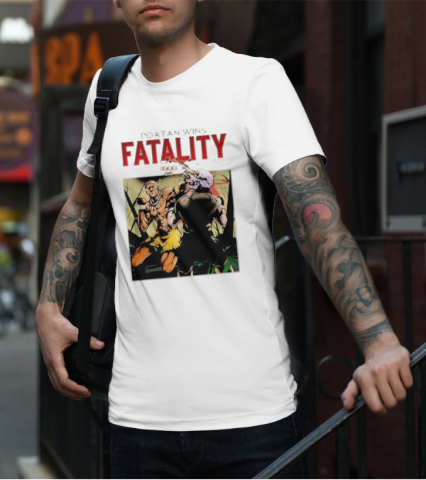 Poatan Wins Fatality Comic Style Fight Scene T-Shirt