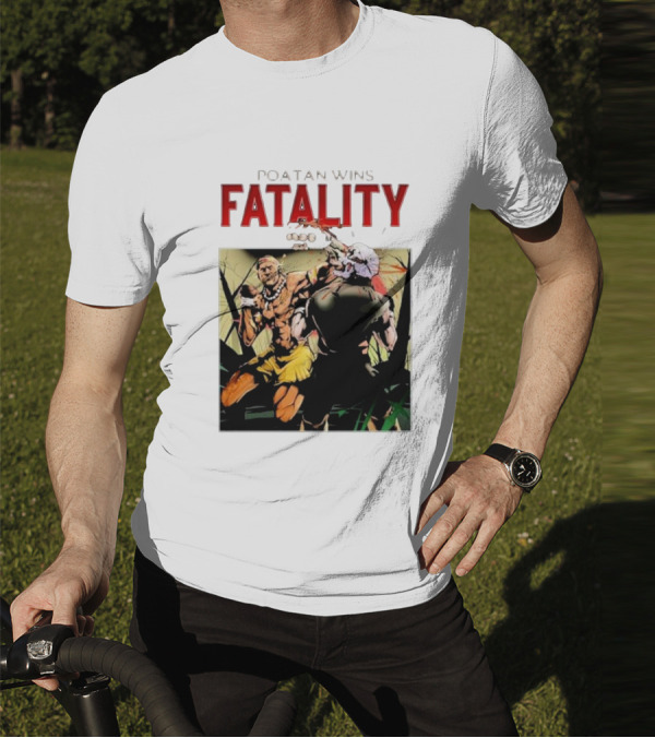 Poatan Wins Fatality Comic Style Fight Scene T-Shirt