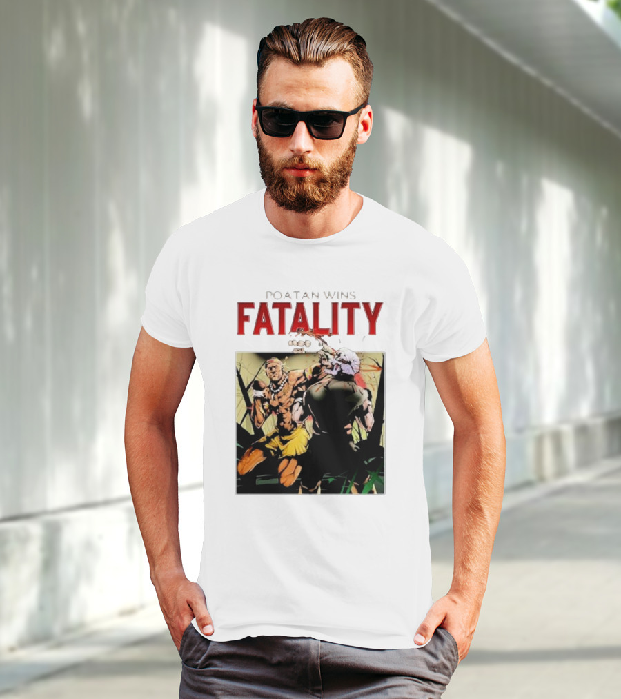 Poatan Wins Fatality Comic Style Fight Scene T-Shirt
