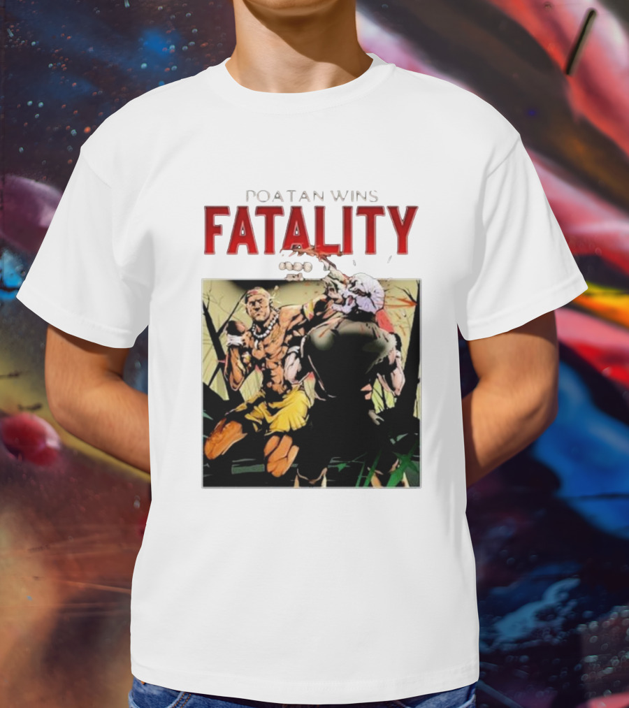 Poatan Wins Fatality Comic Style Fight Scene T-Shirt