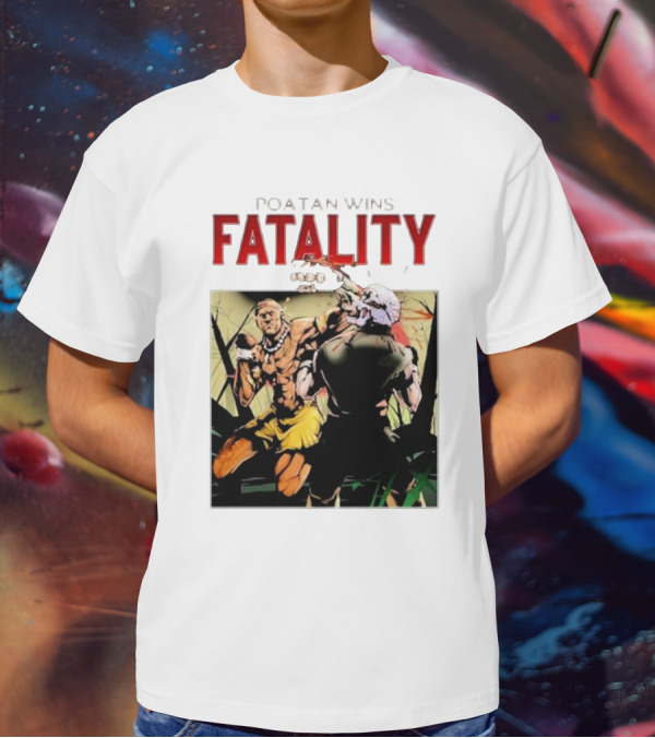 Poatan Wins Fatality Comic Style Fight Scene T-Shirt